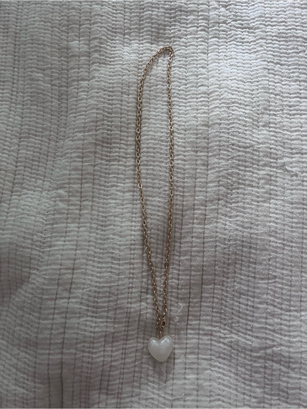Altar'd State Gold-Tone Chain Necklace with White Heart Charm
